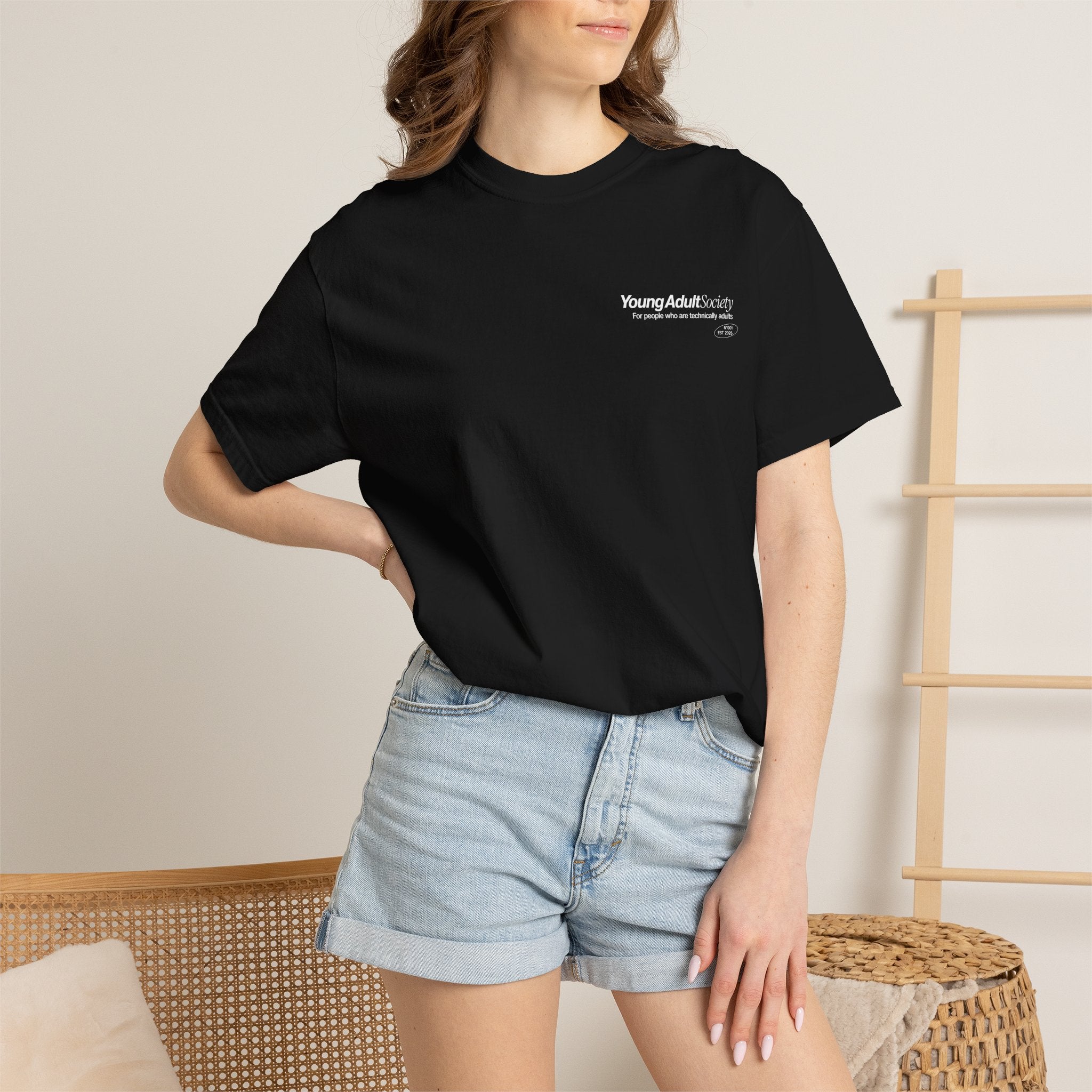 Minimalist "Young Adult" Chest Logo T-Shirt